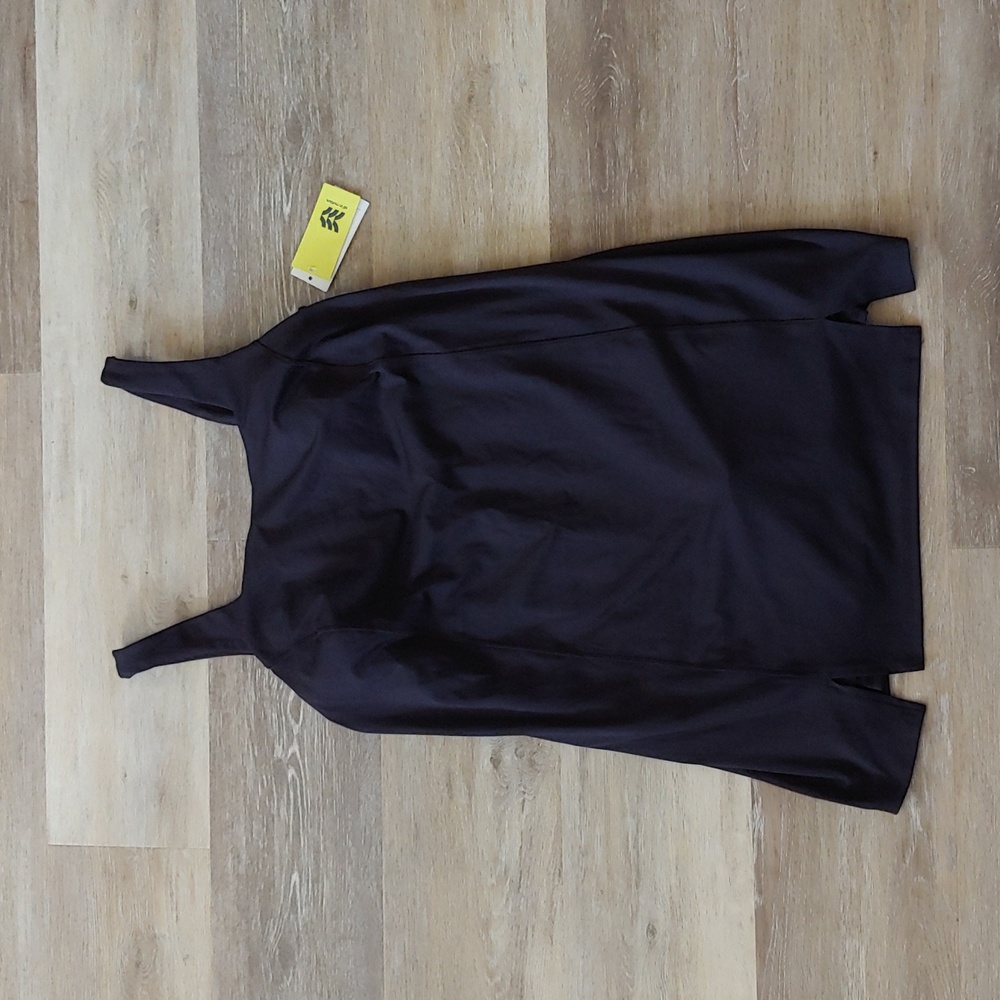NWT All in Motion Women's Padded Knit Slit Dress Black Size XXL